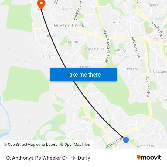 St Anthonys Ps Wheeler Cr to Duffy map