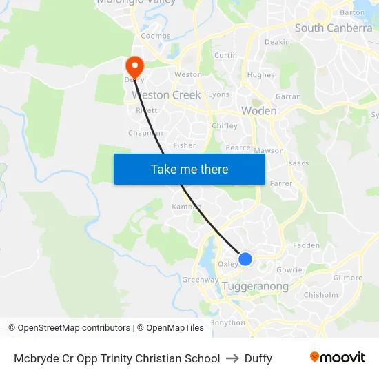 Mcbryde Cr Opp Trinity Christian School to Duffy map
