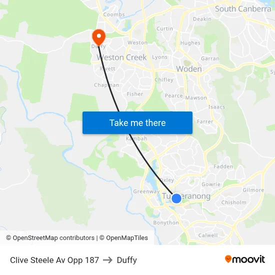 Clive Steele Av Opp 187 to Duffy map