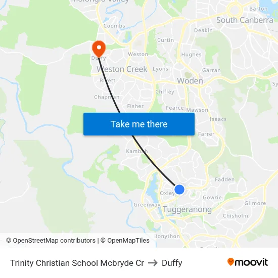Trinity Christian School Mcbryde Cr to Duffy map
