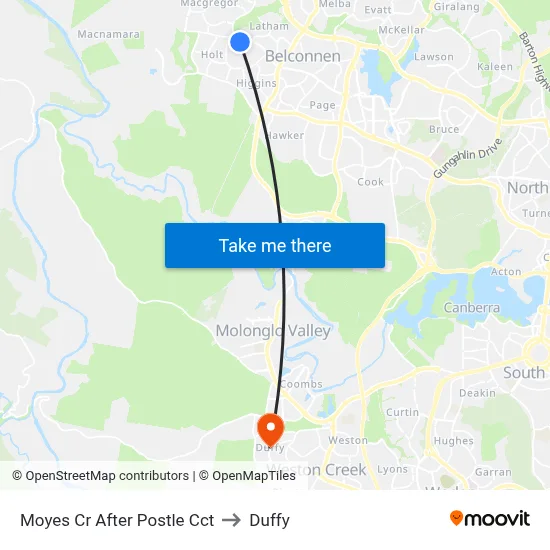 Moyes Cr After Postle Cct to Duffy map