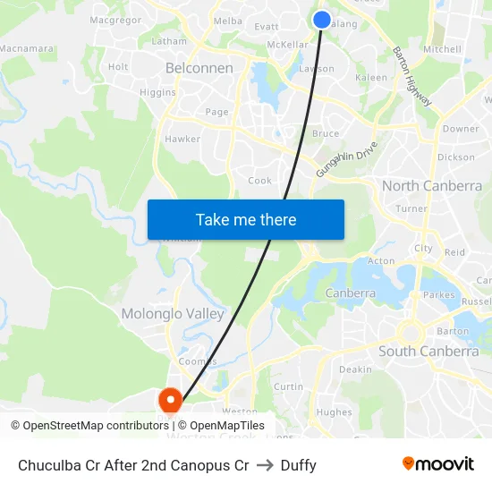 Chuculba Cr After 2nd Canopus Cr to Duffy map