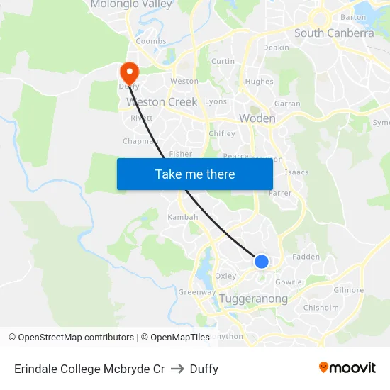 Erindale College Mcbryde Cr to Duffy map