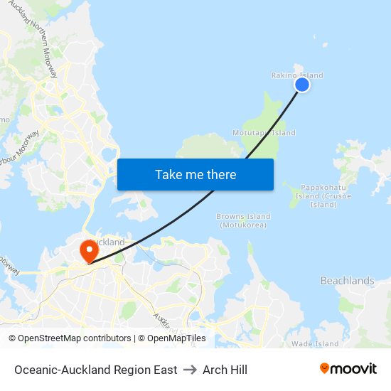 Oceanic-Auckland Region East to Arch Hill map