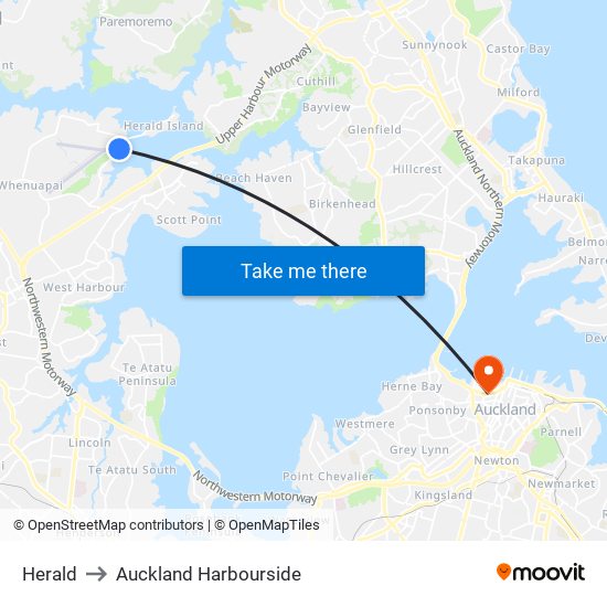 Herald to Auckland Harbourside map