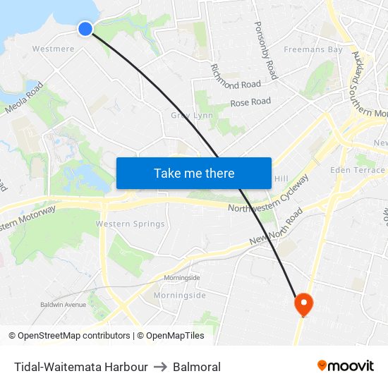 Tidal-Waitemata Harbour to Balmoral map