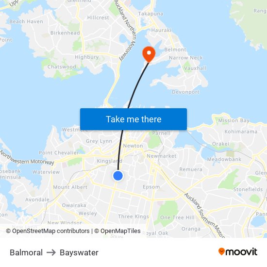 Balmoral to Bayswater map