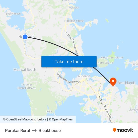 Parakai Rural to Bleakhouse map