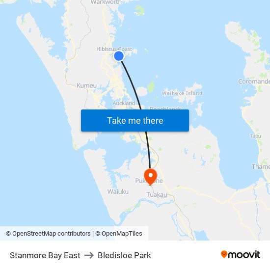 Stanmore Bay East to Bledisloe Park map