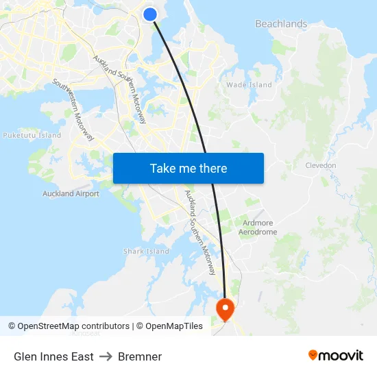 Glen Innes East to Bremner map