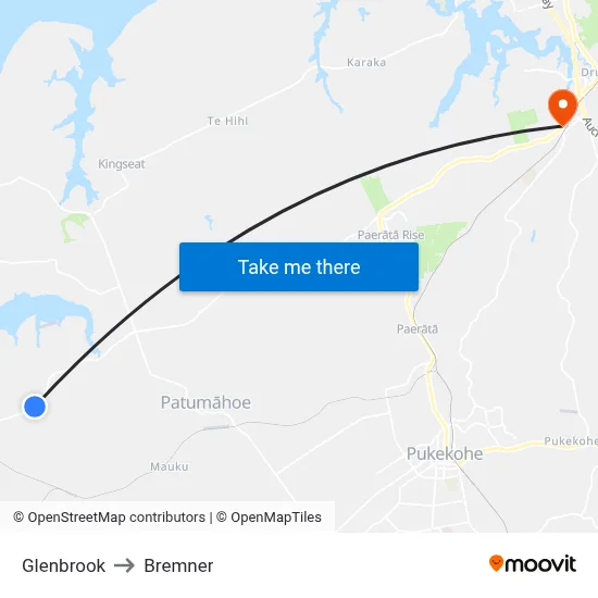 Glenbrook to Bremner map