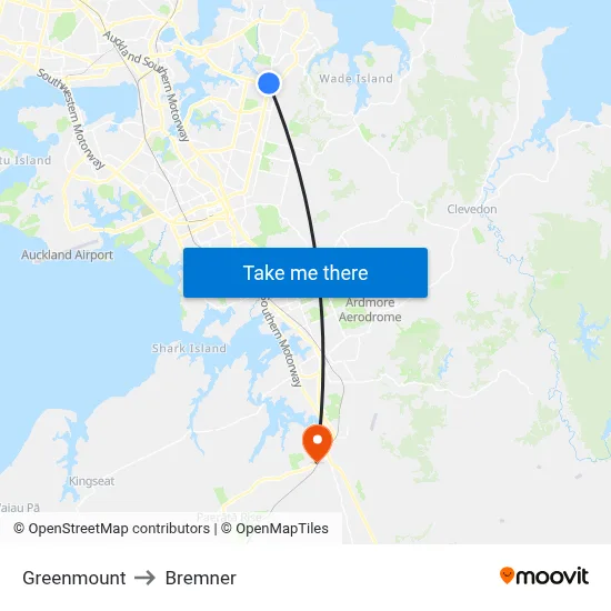 Greenmount to Bremner map