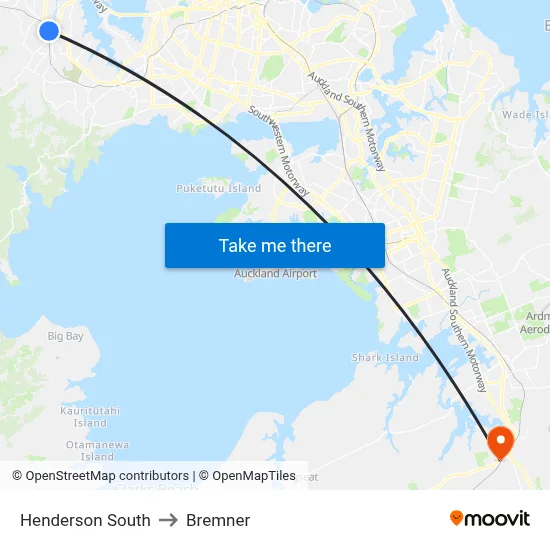 Henderson South to Bremner map