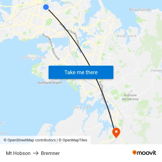 Mt Hobson to Bremner map