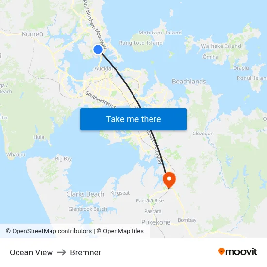 Ocean View to Bremner map