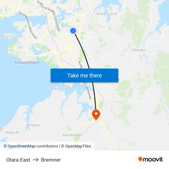 Otara East to Bremner map