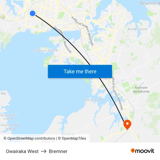 Owairaka West to Bremner map