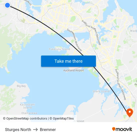 Sturges North to Bremner map