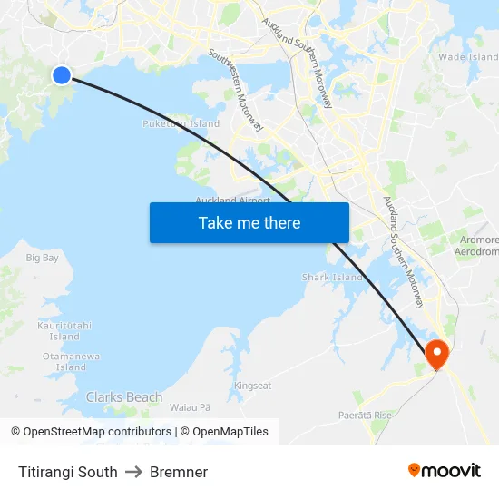 Titirangi South to Bremner map