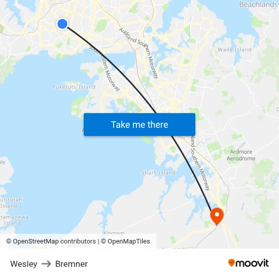 Wesley to Bremner map