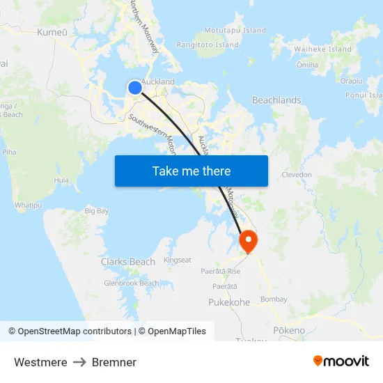 Westmere to Bremner map