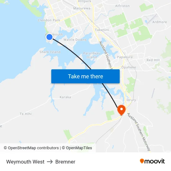 Weymouth West to Bremner map
