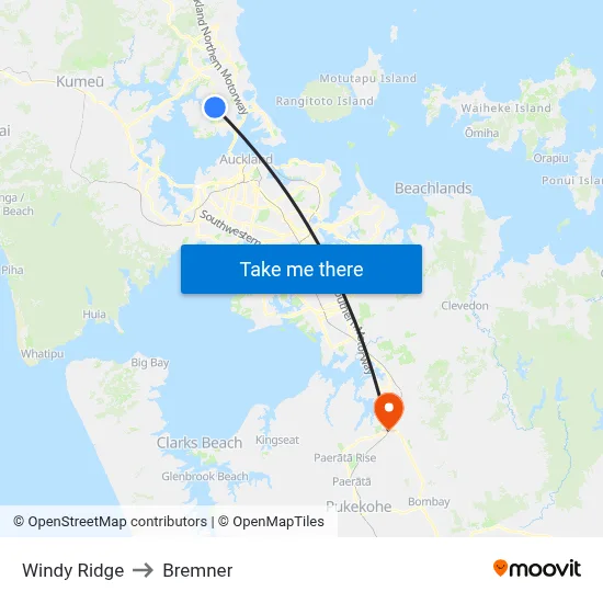 Windy Ridge to Bremner map