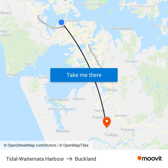 Tidal-Waitemata Harbour to Buckland map