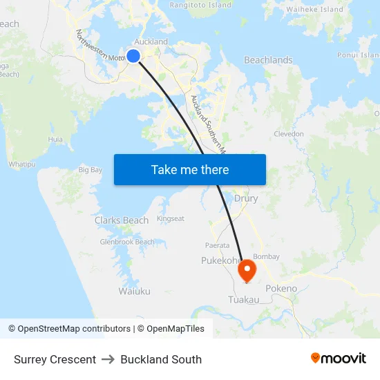 Surrey Crescent to Buckland South map