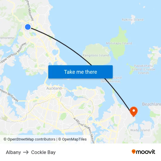 Albany to Cockle Bay map