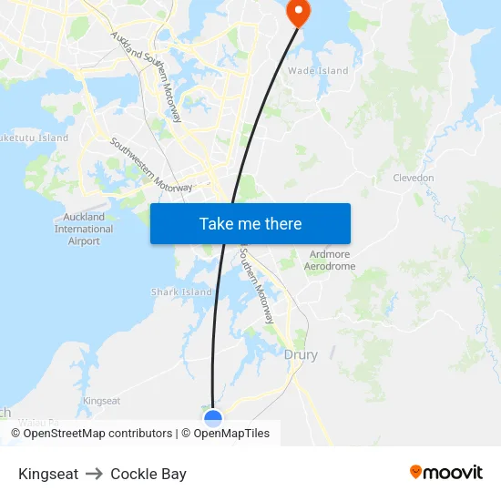 Kingseat to Cockle Bay map