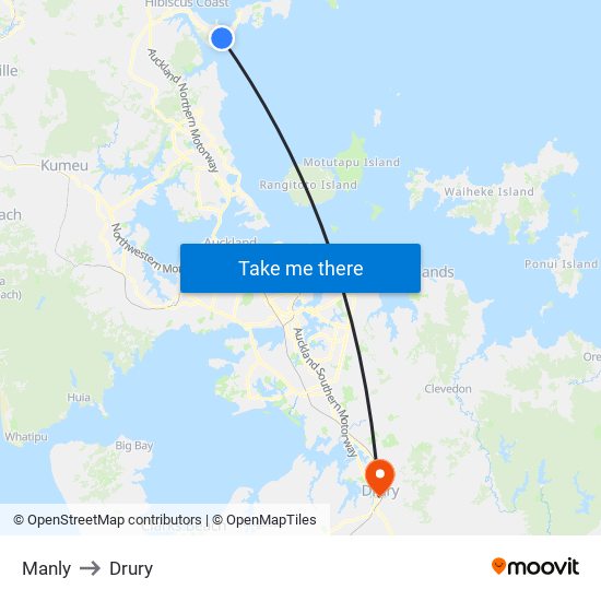 Manly to Drury map