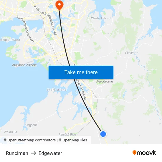 Runciman to Edgewater map
