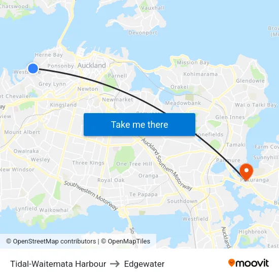 Tidal-Waitemata Harbour to Edgewater map