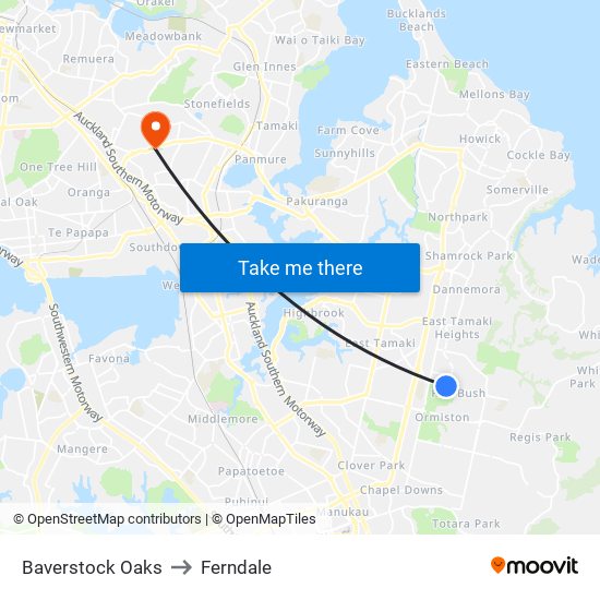 Baverstock Oaks to Ferndale map