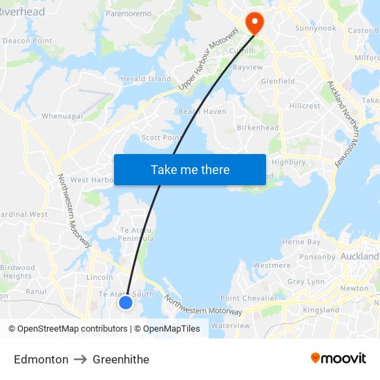 Edmonton to Greenhithe map