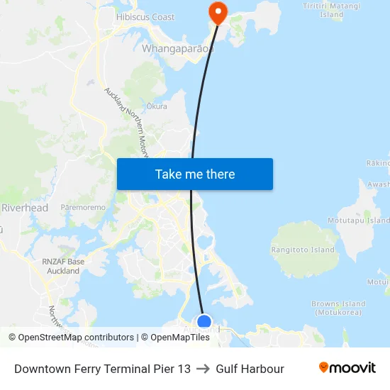 Downtown Ferry Terminal Pier 13 to Gulf Harbour map