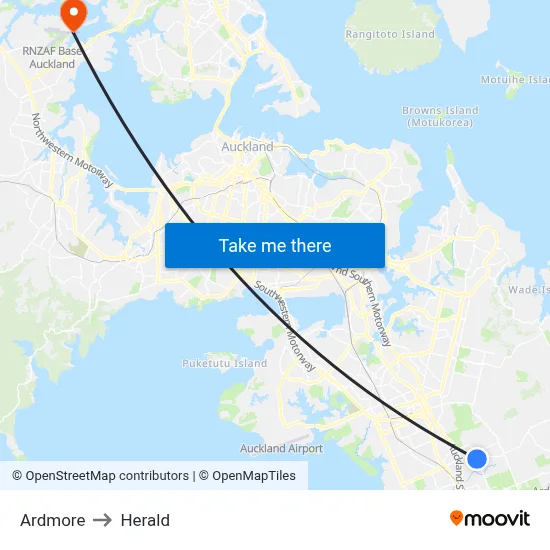 Ardmore to Herald map