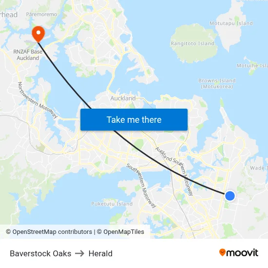 Baverstock Oaks to Herald map