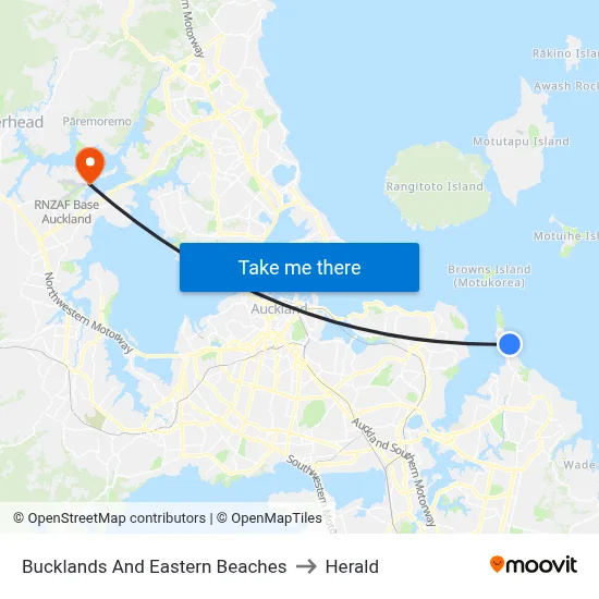 Bucklands And Eastern Beaches to Herald map