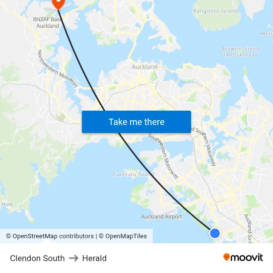 Clendon South to Herald map