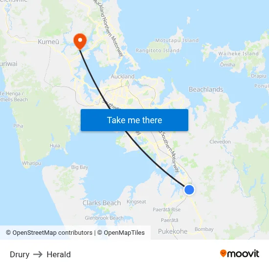 Drury to Herald map