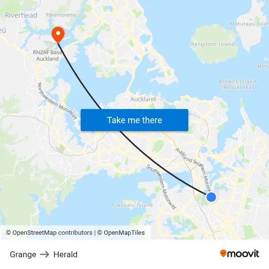 Grange to Herald map