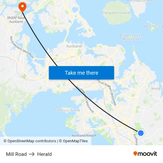 Mill Road to Herald map