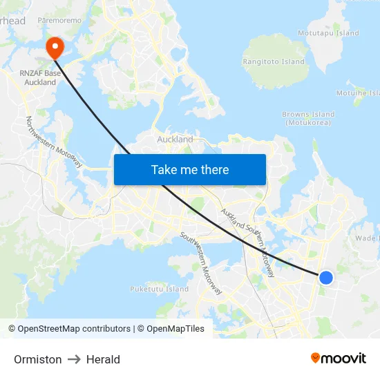 Ormiston to Herald map