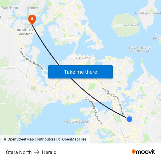 Otara North to Herald map