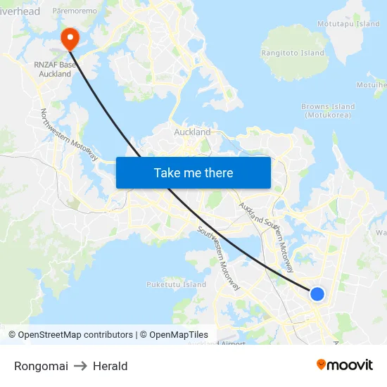 Rongomai to Herald map
