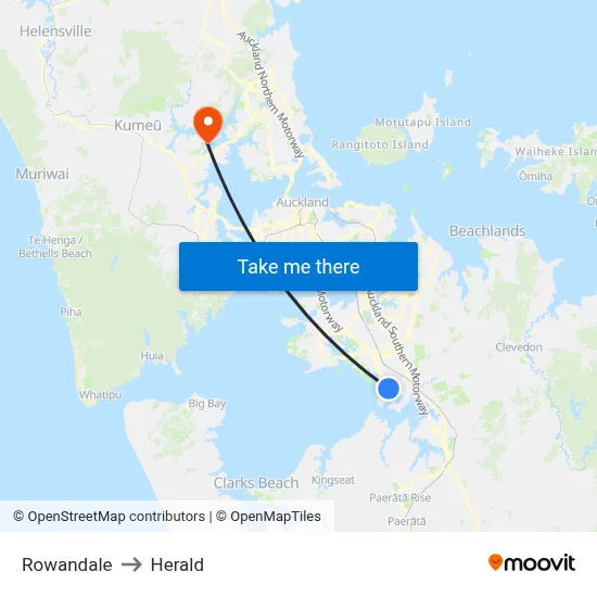 Rowandale to Herald map