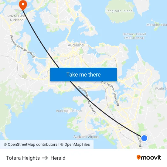 Totara Heights to Herald map