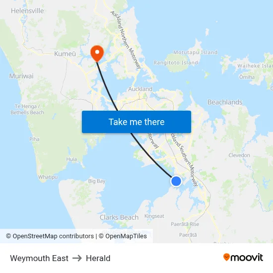 Weymouth East to Herald map